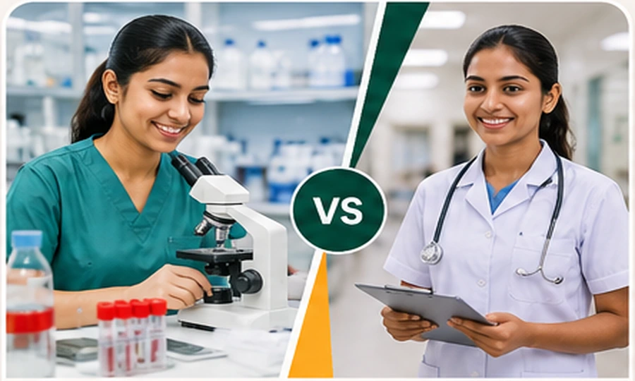 Paramedical student and nursing trainee career comparison